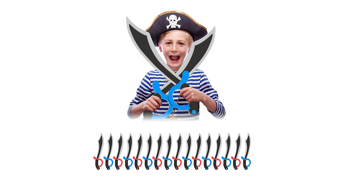 16x Piratensäbel Piratenschwert Säbel Pirat Entersäbel Kinderschwert Schaumstoff mehrfarbig – 50%