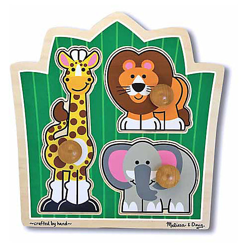 Мои первые пазлы Melissa & Doug "Друзья из джунглей", 3 элемента от Melissa & Doug