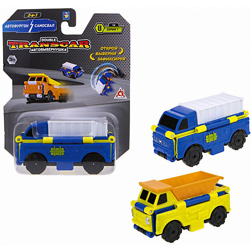 Машинка-трансформер 1Toy Transcar Double Автофургон/самосвал, 8 см от 1Toy