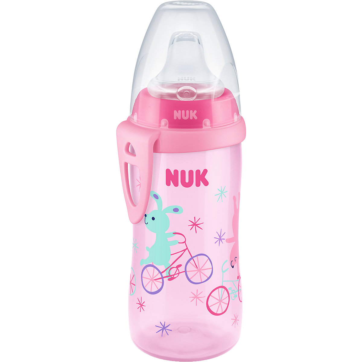 NUK Active Cup mit Soft-Trinktülle aus Silikon 300ml auslaufsicher ab 12 Monaten 1 Stück rosa