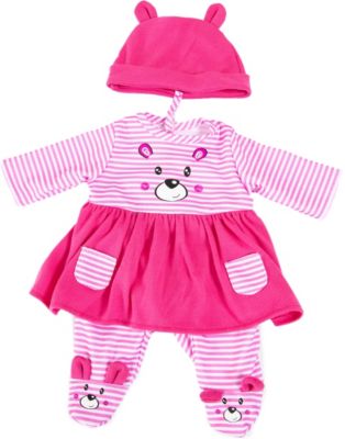 Kleid 46-48 cm KATZE Puppenkleidung Schal für newborn Baby Puppen Gr Schuhe 