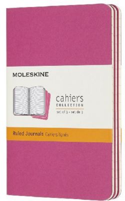 Image of Moleskine Cahier Notizhefte Liniert, Pocket, A6, Kartoneinband, 3er Set, Kinetisches Pink