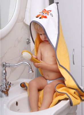 Полотенце для купания Uviton Little Fox 90х90 см, жёлтое