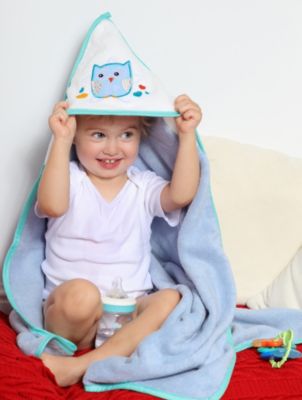 Полотенце для купания Uviton Little owl 90х90 см, сине-серое