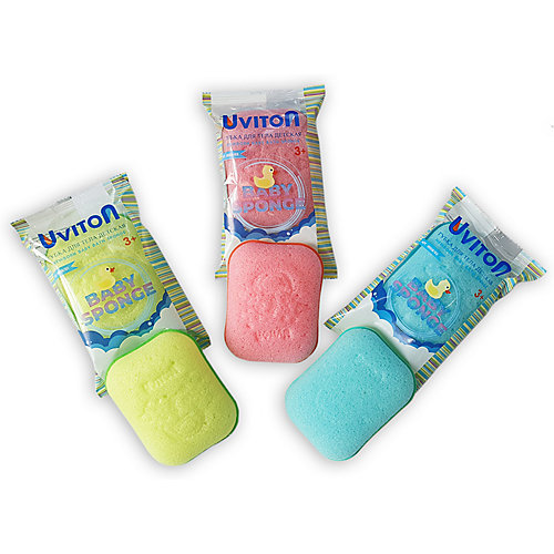 Губка для купания Uviton Утенок, голубой/зелёный - grün/blau от Uviton Baby