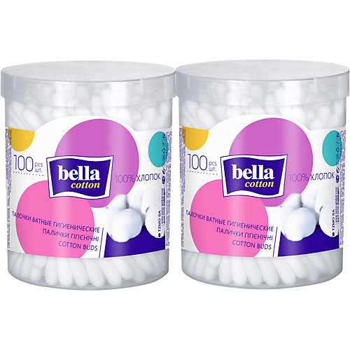 Ватные палочки Bella, 2х100 шт