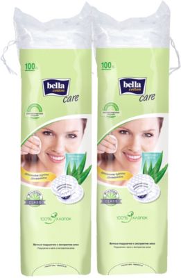 Ватные подушечки Bella с экстрактом алоэ, 2х100 шт