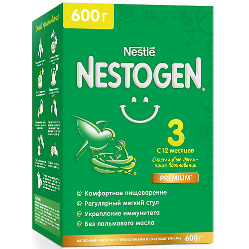 Молочный напиток Nestle Nestogen 3, с 12 мес, 600 г от Nestle