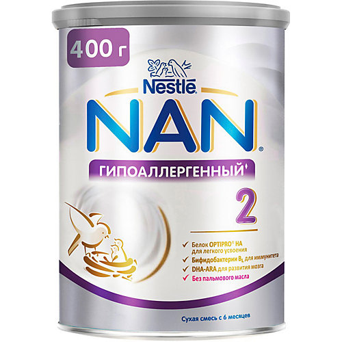 Молочная смесь Nestle NAN гипоаллергенный 2, с 6 мес, 400 г от Nestle