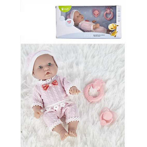 Кукла-пупс Junfa Toys Pure Baby, 25 см, в розовых кофточке, шортиках, шапочке от Junfa Toys