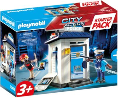Playmobil city life 4 x Mütze blau weiß Polizist Polizei Set top 