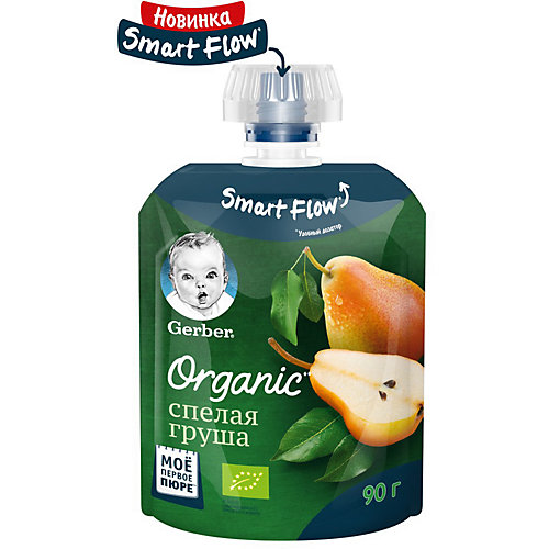 Пюре Gerber Organic спелая груша с 4 мес, 16 шт х 90 г/уп от Gerber