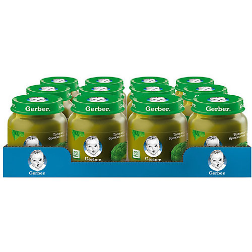 Пюре Gerber брокколи с 4 мес, 12 шт х 130 г/уп от Gerber