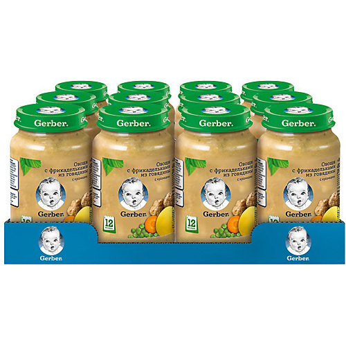 Пюре Gerber овощи с фрикадельками из говядины с 12 мес, 12 шт х 190 г/уп от Gerber