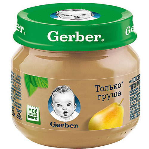 Пюре Gerber груша с 4 мес, 12 шт х 80 г/уп от Gerber
