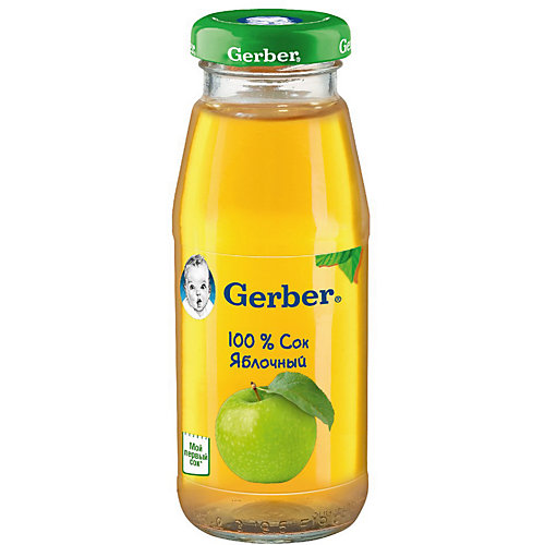 Сок Gerber яблочный с 4 мес, 12 шт х 175 мл/уп от Gerber