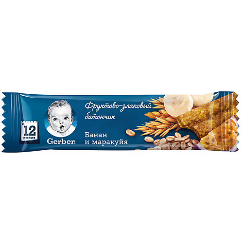Батончик Gerber банан, маракуйя с 12 мес, 18 шт х 25 г/уп от Gerber