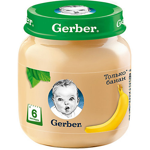 Пюре Gerber банан с 6 мес, 12 шт х 130 г/уп от Gerber