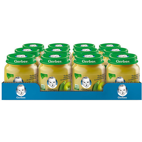 Пюре Gerber яблоко, кабачок с 5 мес, 12 шт х 130 г/уп от Gerber