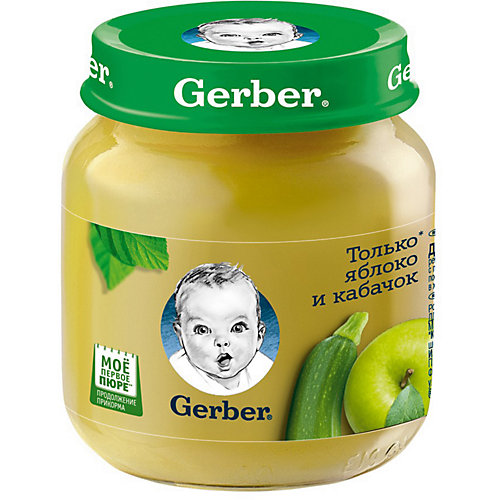 Пюре Gerber яблоко, кабачок с 5 мес, 12 шт х 130 г/уп от Gerber