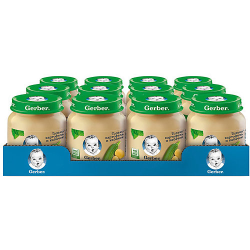 Пюре Gerber картофель, кабачок с 5 мес, 12 шт х 130 г/уп от Gerber