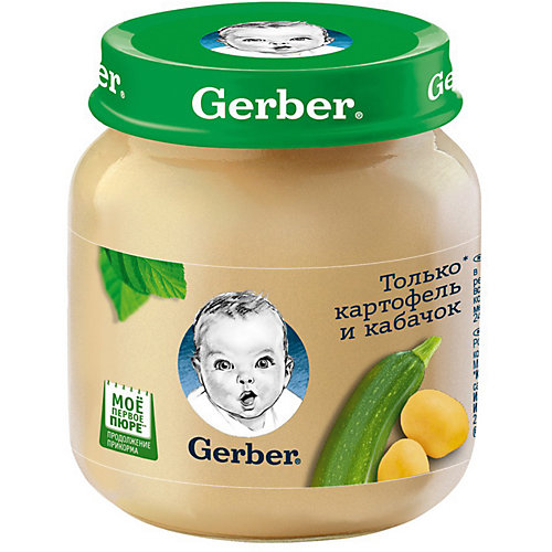Пюре Gerber картофель, кабачок с 5 мес, 12 шт х 130 г/уп от Gerber