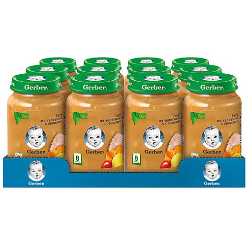 Пюре Gerber рагу из телятины с овощами с 8 мес, 12 шт х 190 г/уп от Gerber