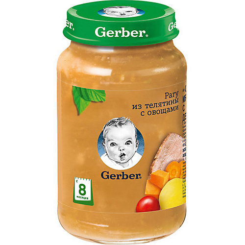 Пюре Gerber рагу из телятины с овощами с 8 мес, 12 шт х 190 г/уп от Gerber