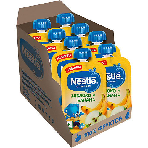 Пюре Nestle яблоко, банан с 6 мес, 8 шт х 90 г/уп от Nestle