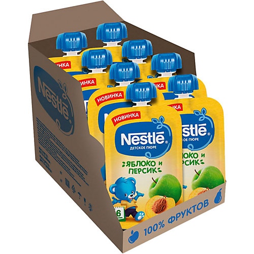 Пюре Nestle яблоко, персик с 6 мес, 8 шт х 90 г/уп от Nestle