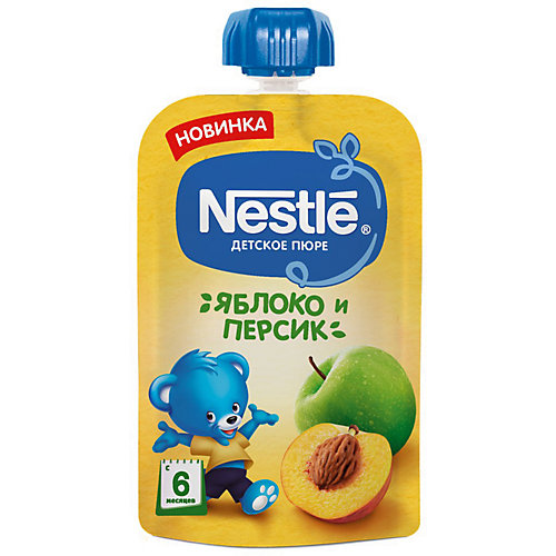 Пюре Nestle яблоко, персик с 6 мес, 8 шт х 90 г/уп от Nestle
