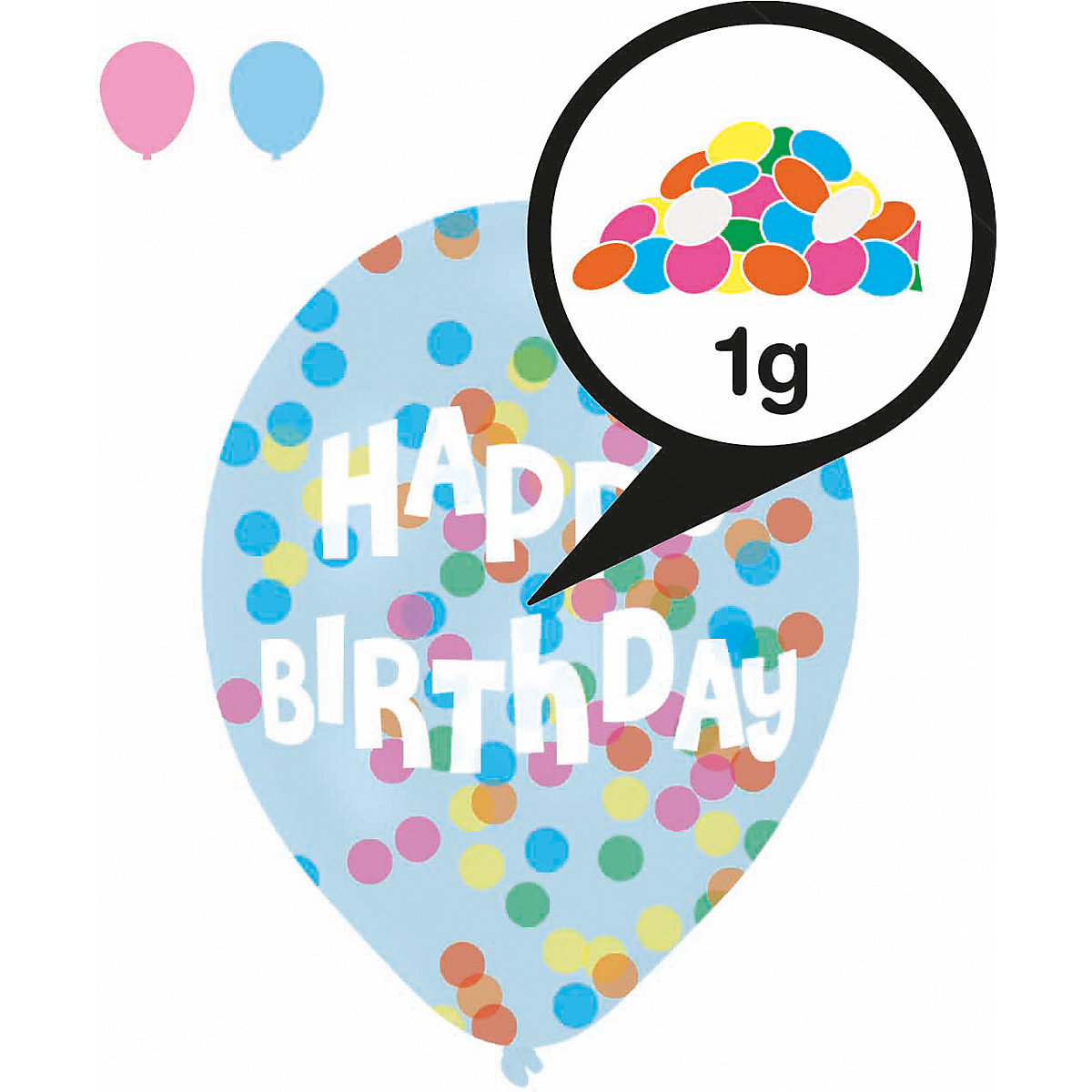 Amscan 6 Latexballons Droplets Happy Birthday mit Konfetti-Fllung Bunt Papier 27 5cm