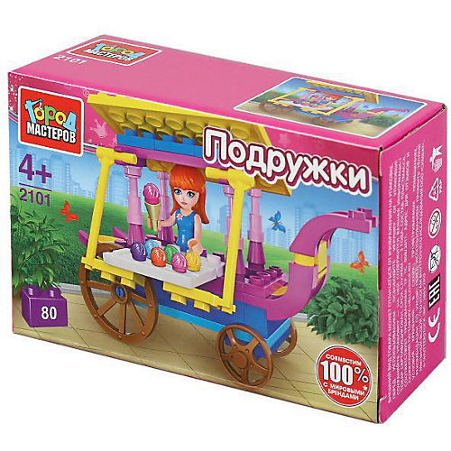 Конструктор "Город мастеров" продавец мороженного, с фигуркой, 80 дет. от Город мастеров