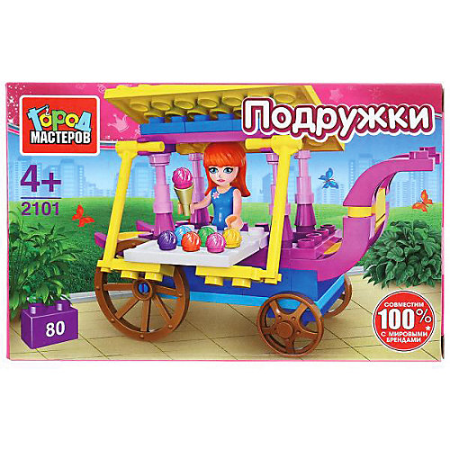 Конструктор "Город мастеров" продавец мороженного, с фигуркой, 80 дет. от Город мастеров
