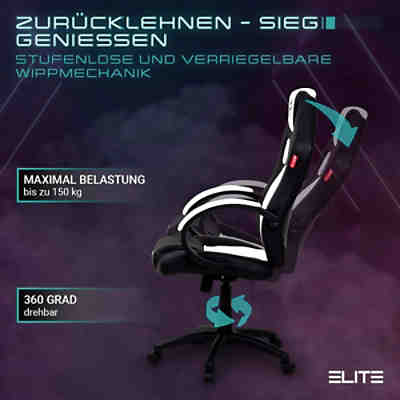 Gaming Stuhl EXODUS MG100 - Ergonomischer Gaming Stuhl - Bürostuhl bis 150 kg mit extrabreiter Sitzfläche - Sportsitz