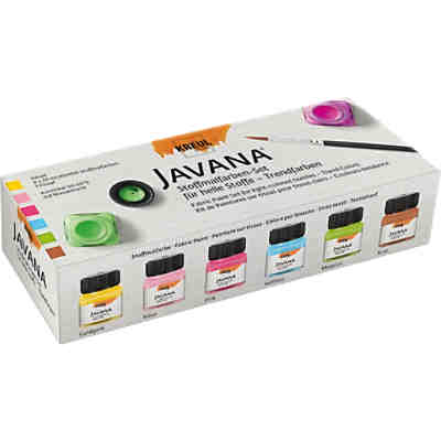KREUL Javana Stoffmalfarben für helle Stoffe Set Trendfarben 6 x 20 ml
