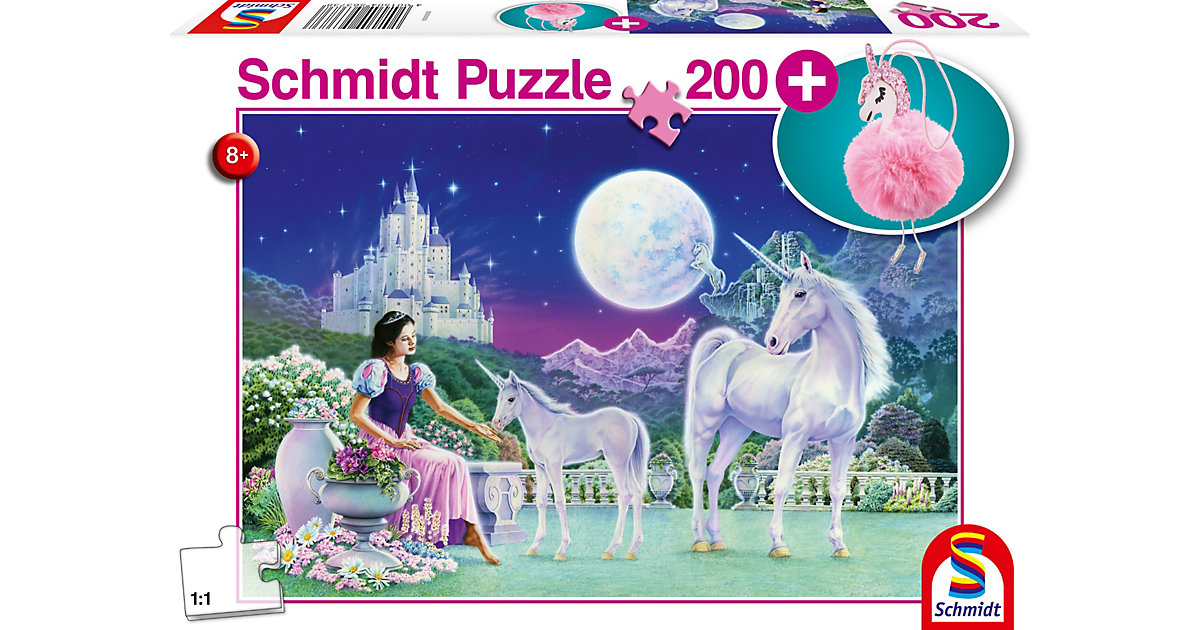 Puzzles: Schmidt Spiele Puzzle Einhorn, 200 Teile + Puschel-Anhänger