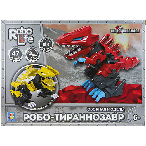 Сборная модель 1Toy RoboLife "Робо-тираннозавр", 47 деталей
движение, звук эффекты , работает от 2 АА бат (в ко от 1Toy