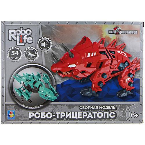 Сборная модель 1Toy RoboLife "Робо-трицератопс" , 54 деталей
движение, звук эффекты , работает от 2 АА бат (в ко от 1Toy