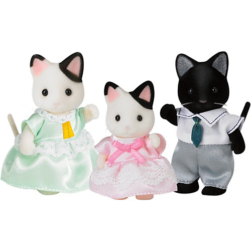 Игровой набор Sylvanian Families Семья черно-белых котов, 3 фигурки от Эпоха Чудес
