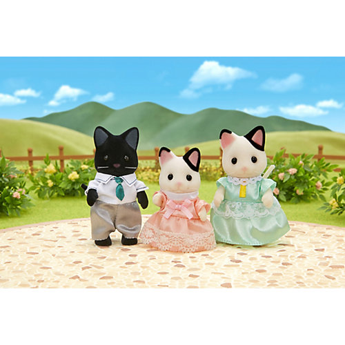 Игровой набор Sylvanian Families Семья черно-белых котов, 3 фигурки от Эпоха Чудес