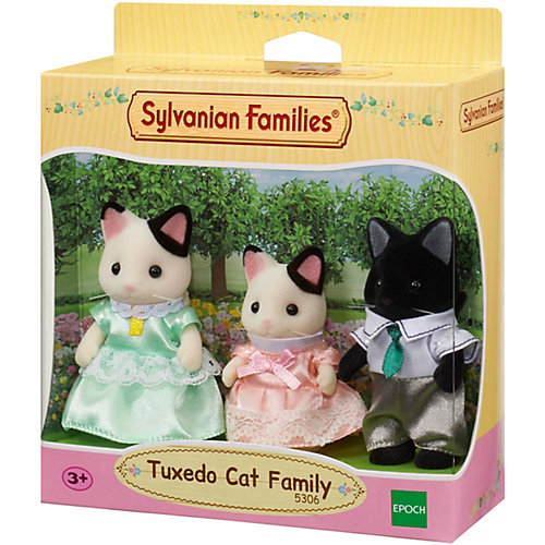 Игровой набор Sylvanian Families Семья черно-белых котов, 3 фигурки от Эпоха Чудес