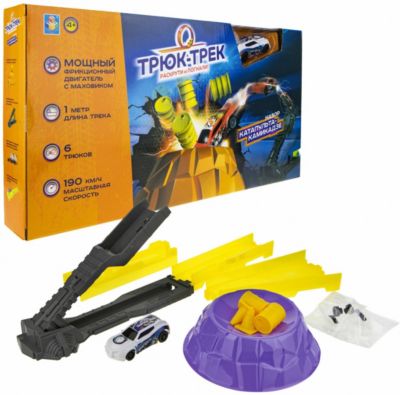 Набор Трюк-трек 1Toy "Катапульта-камикадзе" с фрикционной машинкой