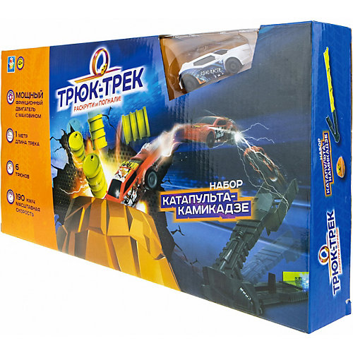 Набор Трюк-трек 1Toy "Катапульта-камикадзе" с фрикционной машинкой от 1Toy