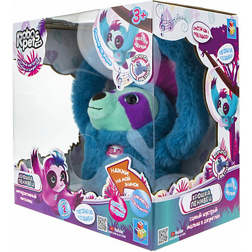 Интерактивная игрушка 1Toy RoboPets "Ленивец", движения и звук от 1Toy