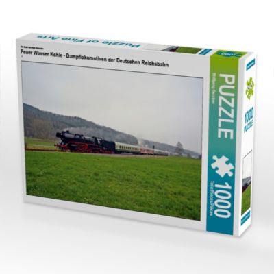 CALVENDO® Puzzle CALVENDO Puzzle Feuer Wasser Kohle Dampflokomotiven der Deutschen Reichsbahn 1000 Teile Foto-Puzzle für glückliche Stunden