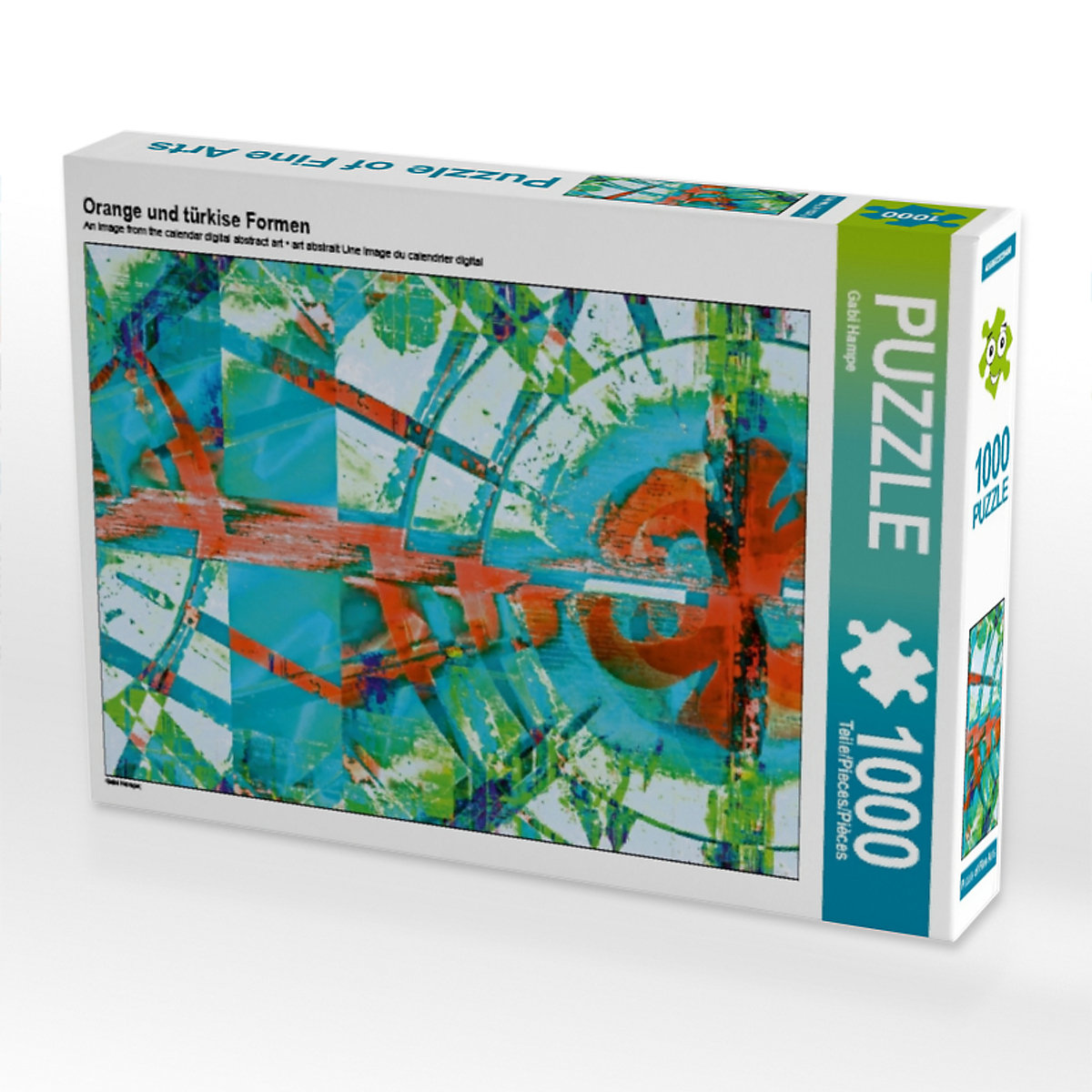 CALVENDO® Puzzle CALVENDO Puzzle Orange und türkise Formen 1000 Teile Foto-Puzzle für glückliche Stunden