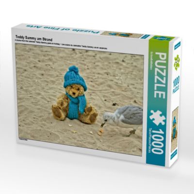 CALVENDO® Puzzle CALVENDO Puzzle Teddy Sammy am Strand 1000 Teile Foto-Puzzle für glückliche Stunden