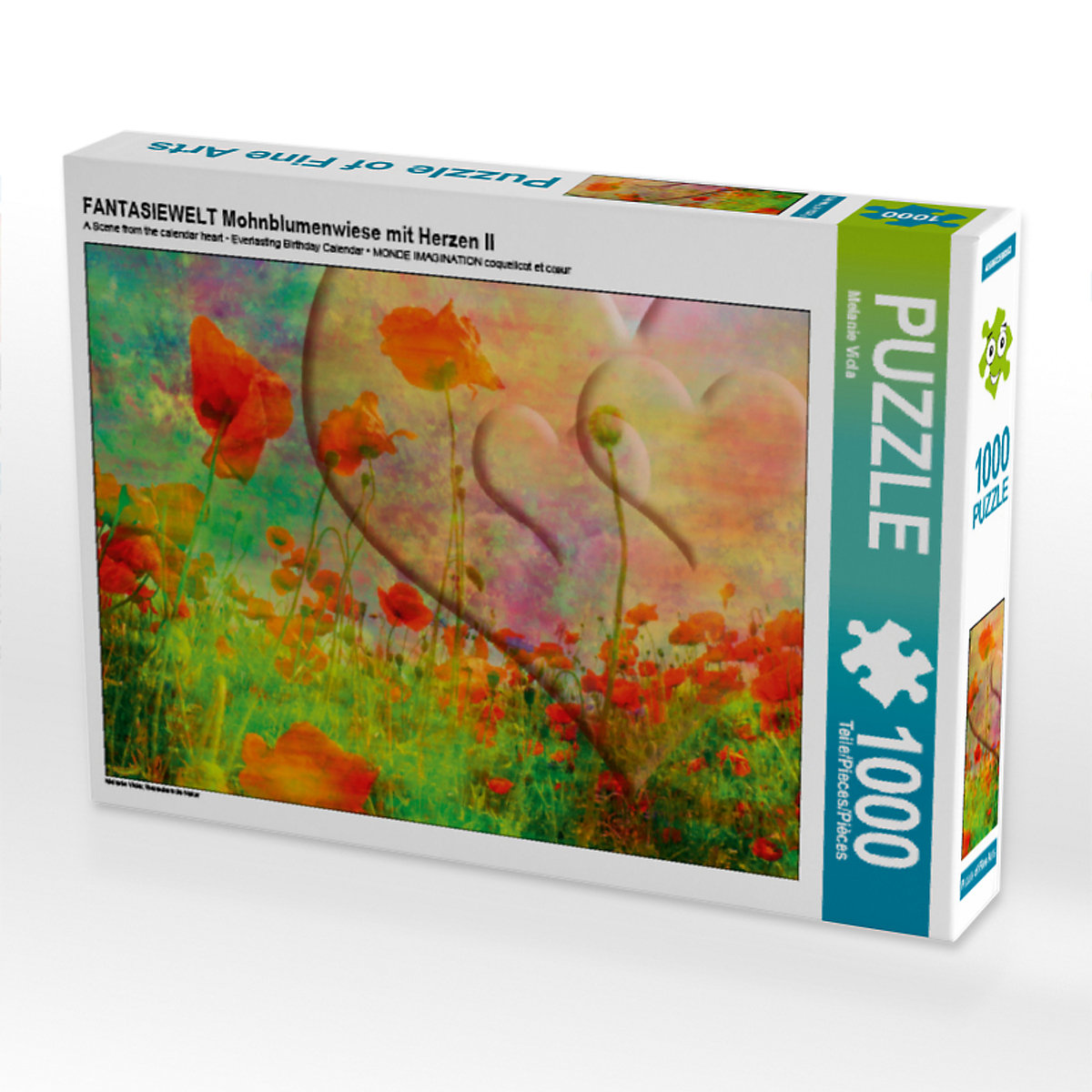 CALVENDO® Puzzle CALVENDO Puzzle FANTASIEWELT Mohnblumenwiese mit Herzen II 1000 Teile Foto-Puzzle für glückliche Stunden