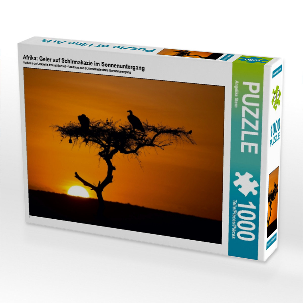 CALVENDO® Puzzle CALVENDO Puzzle Afrika: Geier auf Schirmakazie im Sonnenuntergang 1000 Teile Foto-Puzzle für glückliche Stunden